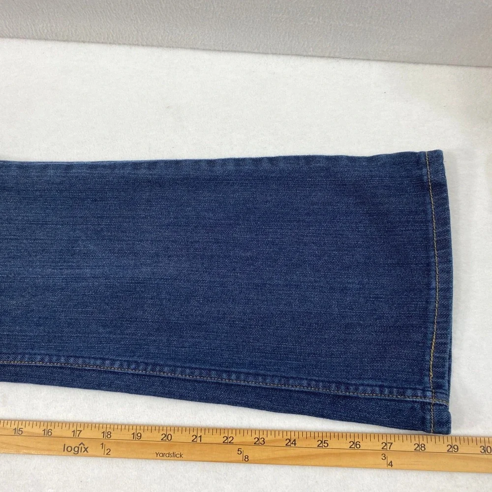 Levi Strauss‎ Signature Jeans Women 12 Low Rise Bootcut Dark Wash Denim